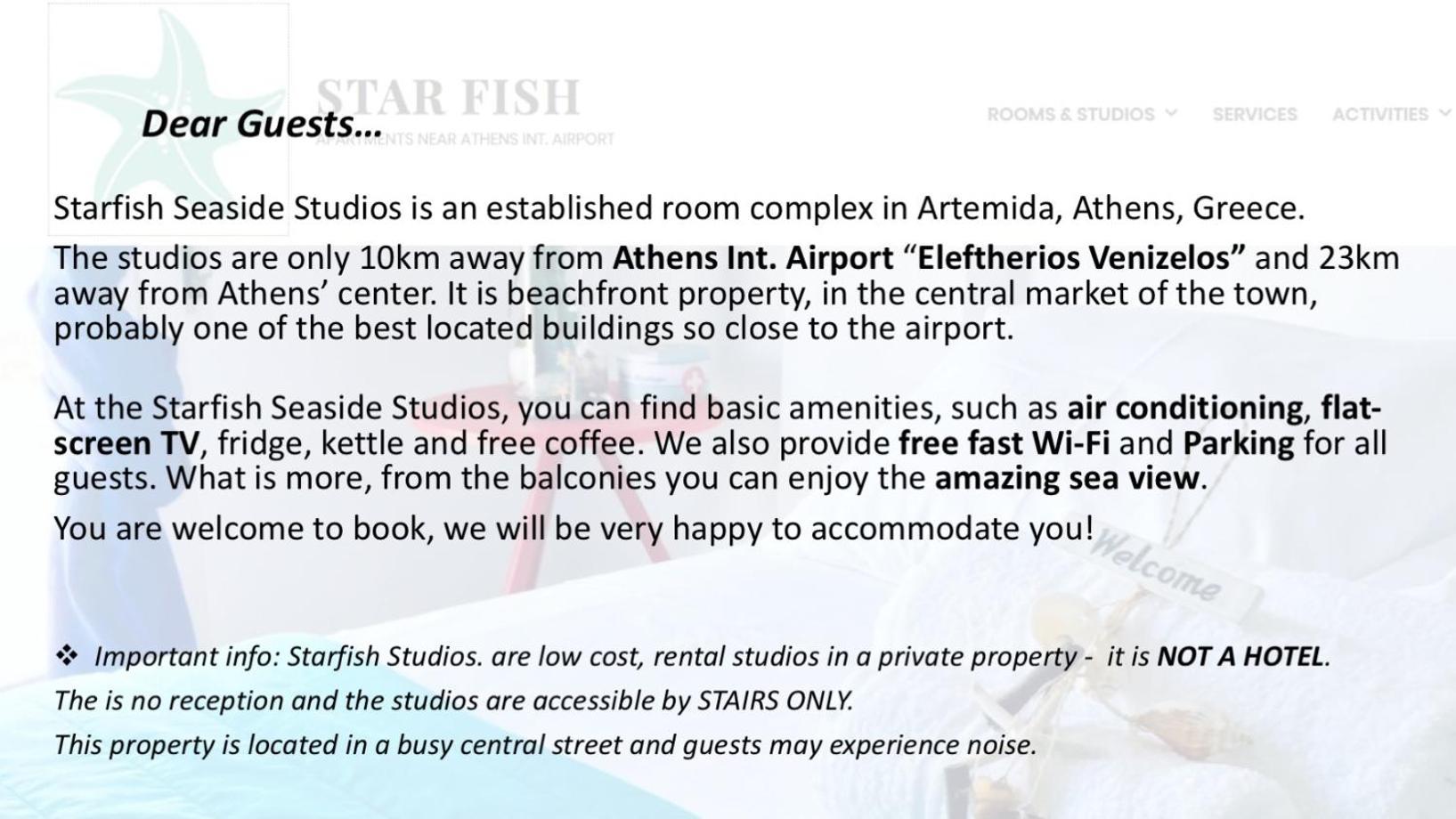 Starfish Seaside Studio Aparthotel Artémida Eksteriør bilde